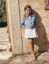 Kristen Girls Denim Emb Crop Jacket