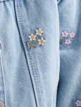 Kristen Girls Denim Emb Crop Jacket