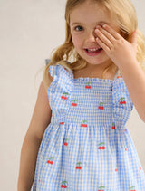 Brianna Girls Shirred Emb Dress