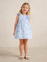 Brianna Girls Shirred Emb Dress