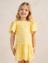 Verity Girls Broderie Dress Sun Yellow Forever New