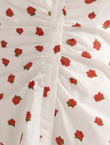 Mallory Gathered Cotton Mini Dress