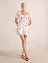 Mallory Gathered Cotton Mini Dress
