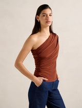 Bronte Draped One Shoulder Top Forever New