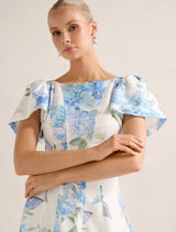 Kaya Printed Flutter Midi Dress Forever New