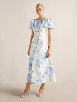 Kaya Printed Flutter Midi Dress Forever New