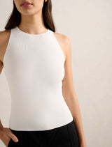 Carla Racer Knit Rib Tank Top Forever New