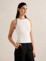 Carla Racer Knit Rib Tank Top Forever New