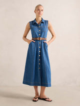 Annalee Sleeveless Shirt Dress