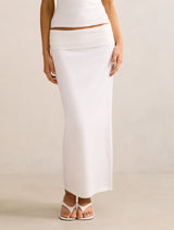 Lexi Knitted Midi Skirt Cream Forever New
