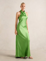 Clementine High Neck Satin Maxi Dress Forever New