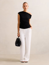 Rylee Tipped Shoulder Mesh Top Forever New