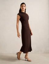 Paris Draped Mesh Midi Dress Forever New