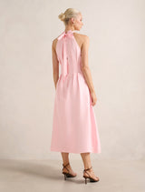 Miller Pleat Halter Midi Dress Forever New
