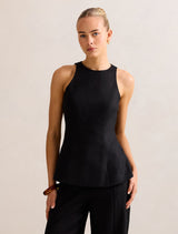 Liliana Linen Top Black Forever New
