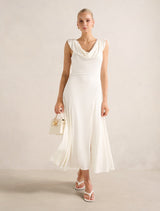 Oceana Cowl Jersey Dress Cream Forever New