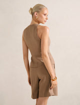 Honey V Neck Waistcoat Forever New