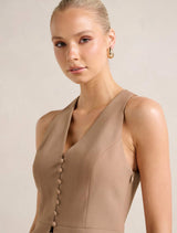 Honey V Neck Waistcoat Forever New