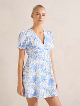 Saffron Linen Mini Dress Forever New