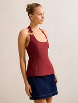 Dina Hardware Linen Top Forever New