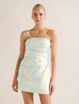 Cleo Jacquard Mini Dress Siren Floral Forever New