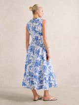 Bella Shirred Cotton Midi Dress Forever New