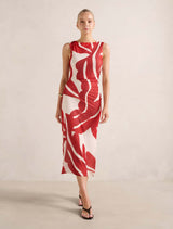 Ally Sleeveless Mesh Midi Dress Nusa Leaf Forever New