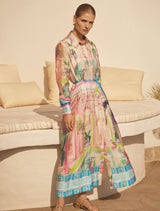 Abbey Printed Shirt Midi Dress