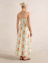 Matisse Ruched Strapless Cotton Midi Dress Forever New