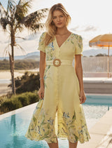 Calissa V-Neck Short Sleeve Midi Dress Forever New