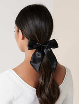 Mia Satin Scrunchie With Bow - Forever New