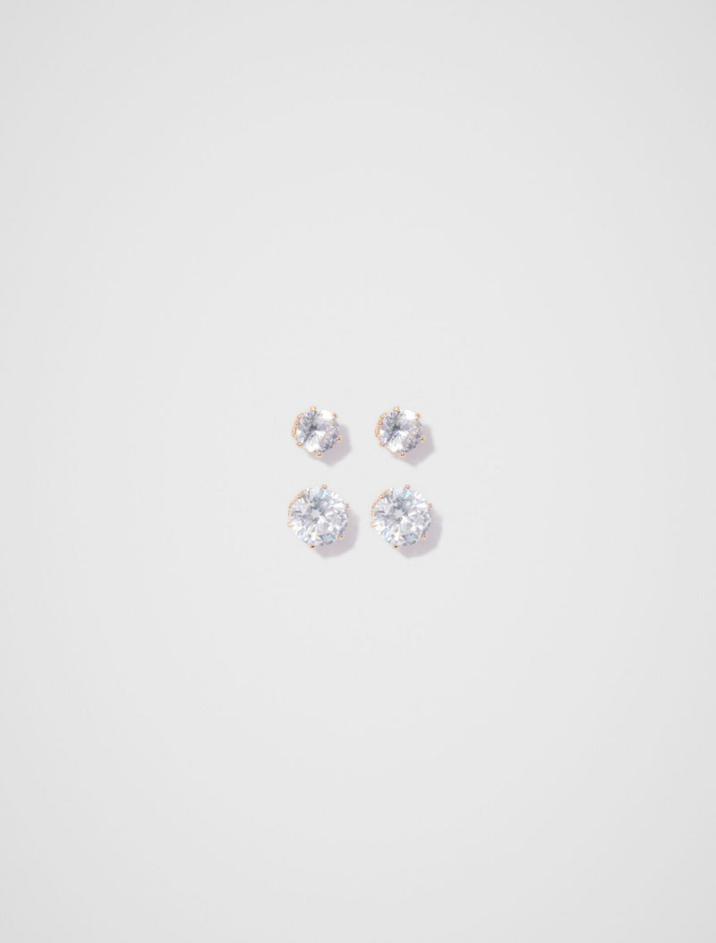Jess Cubic Zirconia Two Pack Stud Earrings 0 Gold Crystal Forever New
