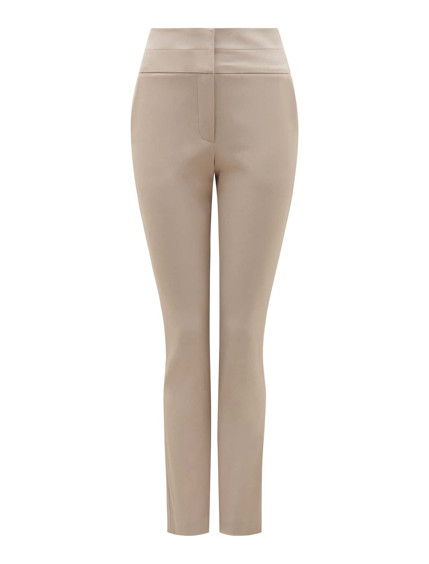 Georgia High Waist Full Length Pants Taupe | Forever New