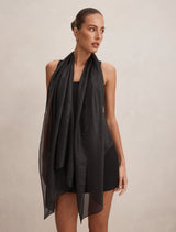 Harper Metallic Scarf 0 Black Forever New