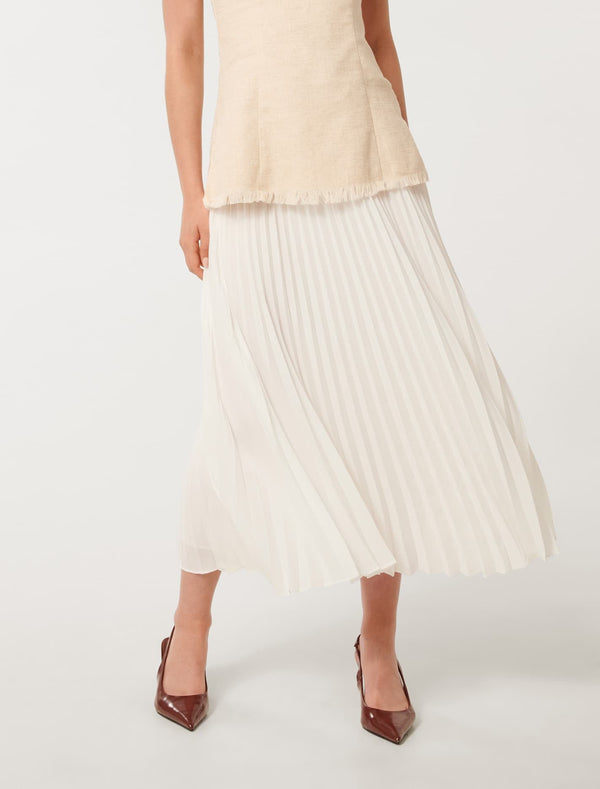 Hailee Pleated Skirt Porcelain Forever New