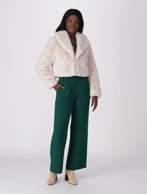 Amelia Cropped Fur Coat Forever New