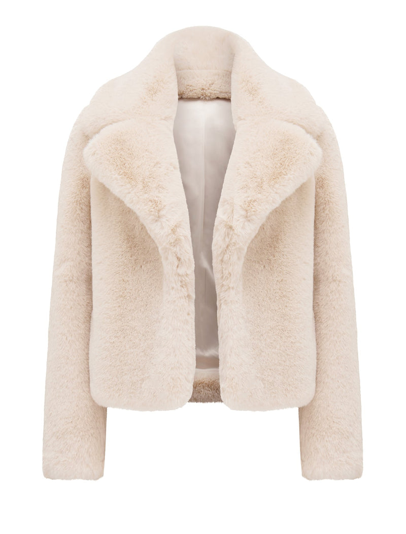 Amelia Cropped Fur Coat Forever New