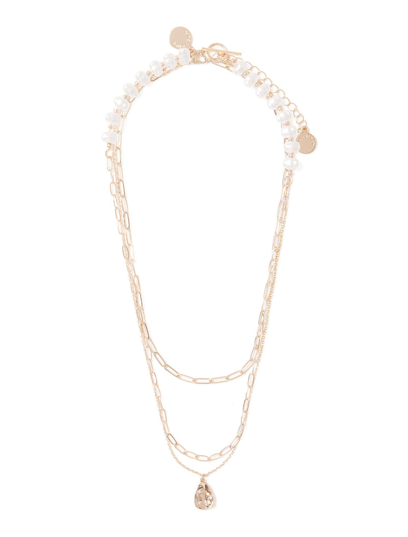 Peta Pearl Layered Necklace Forever New