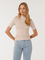 Jessa Mockneck Half Sleeve T-shirt Forever New