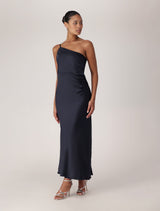 Kelly One Shoulder Satin Maxi Dress Forever New