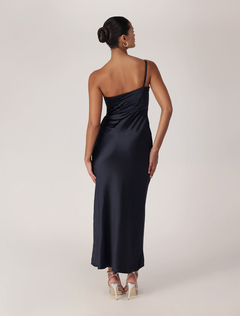 Kelly One Shoulder Satin Maxi Dress Forever New