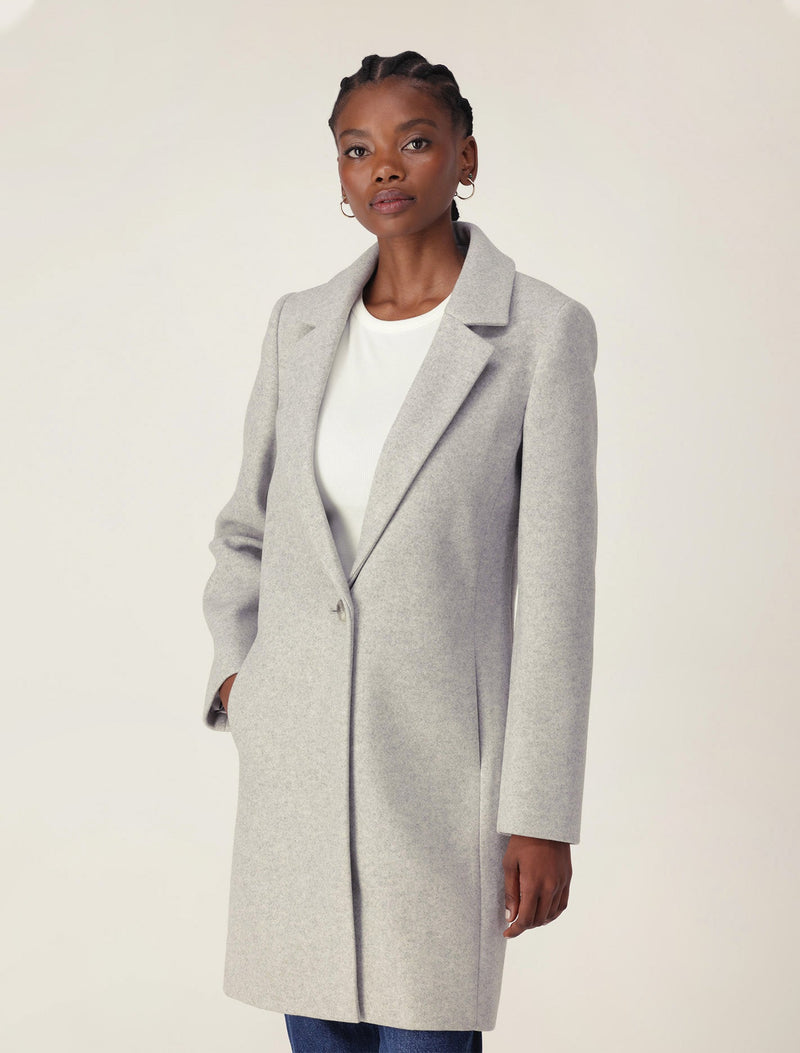 Anna Single Breasted Coatigan Grey Marle Forever New