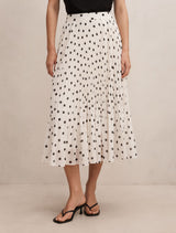 Aurora Pleated Skirt Porcelain Edmond Spot Forever New