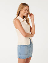 Kathleen Linen Sleeveless Shirt Forever New