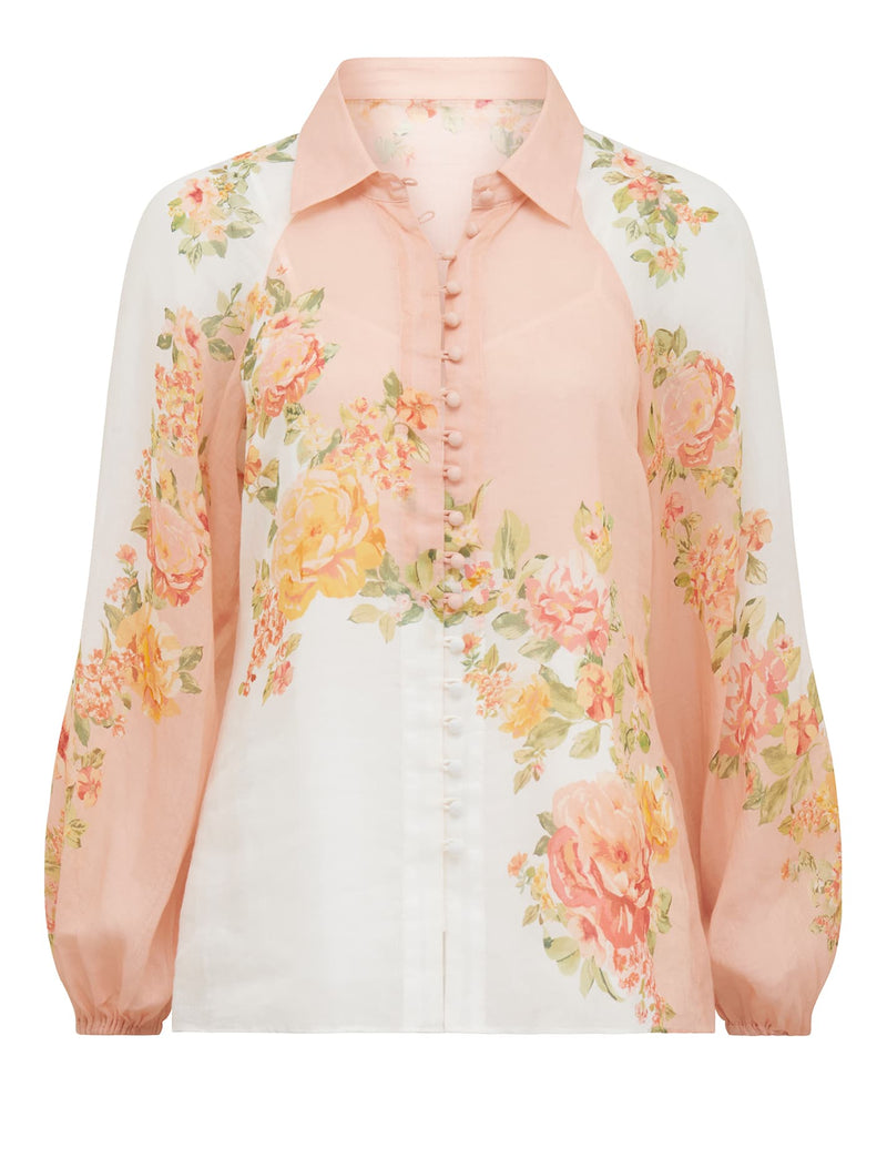 Estelle Placement Print Raglan Blouse Forever New