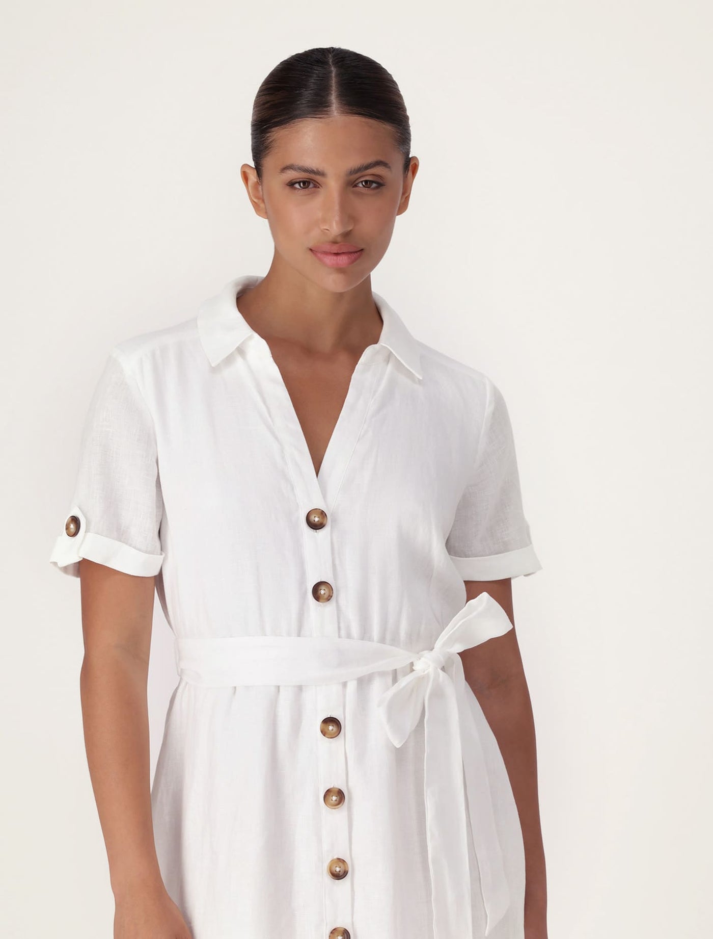 Milla Belted Shirt Dress Porcelain | Forever New