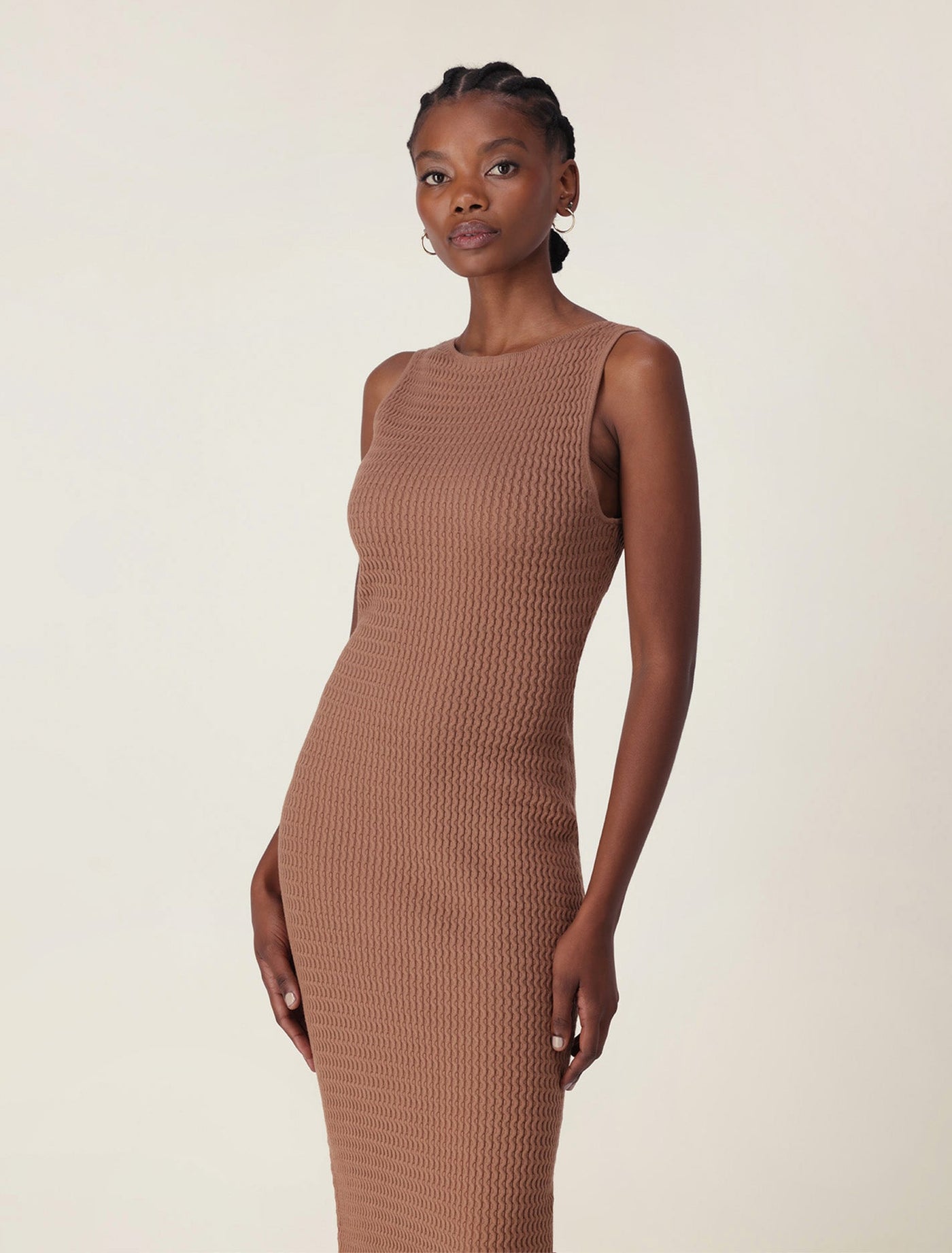 Georgia Sleeveless Knit Dress Oak | Forever New