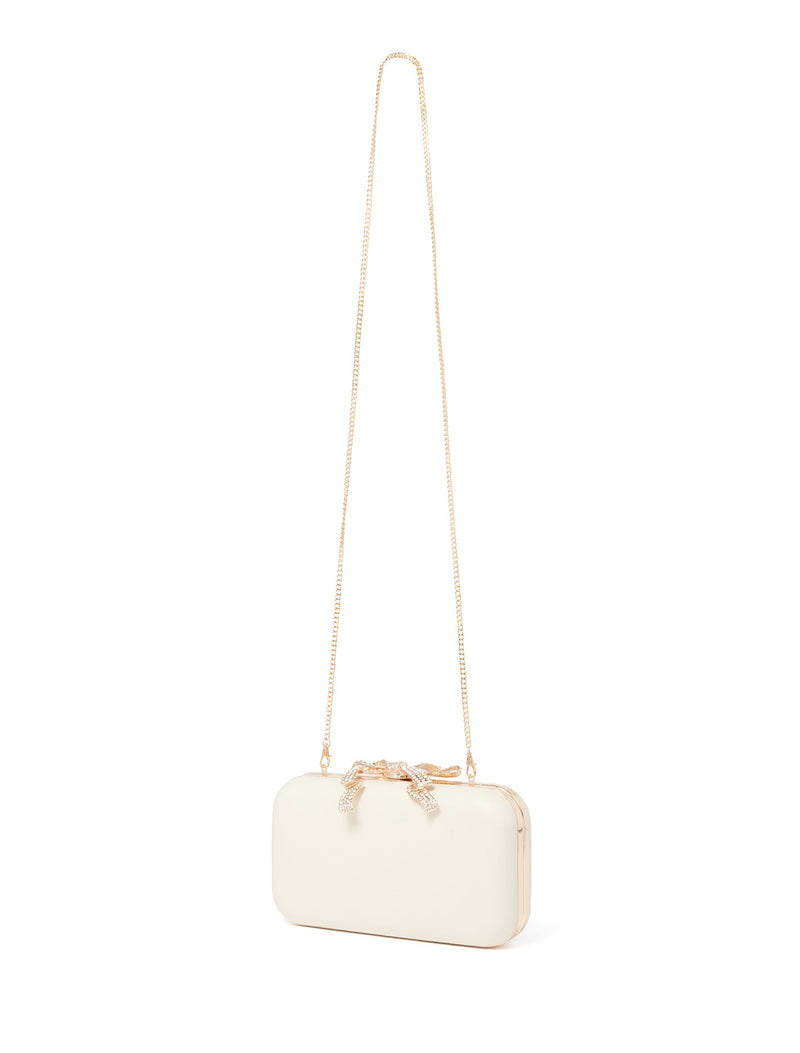 Tara Bow Metal Hardcase Clutch Forever New