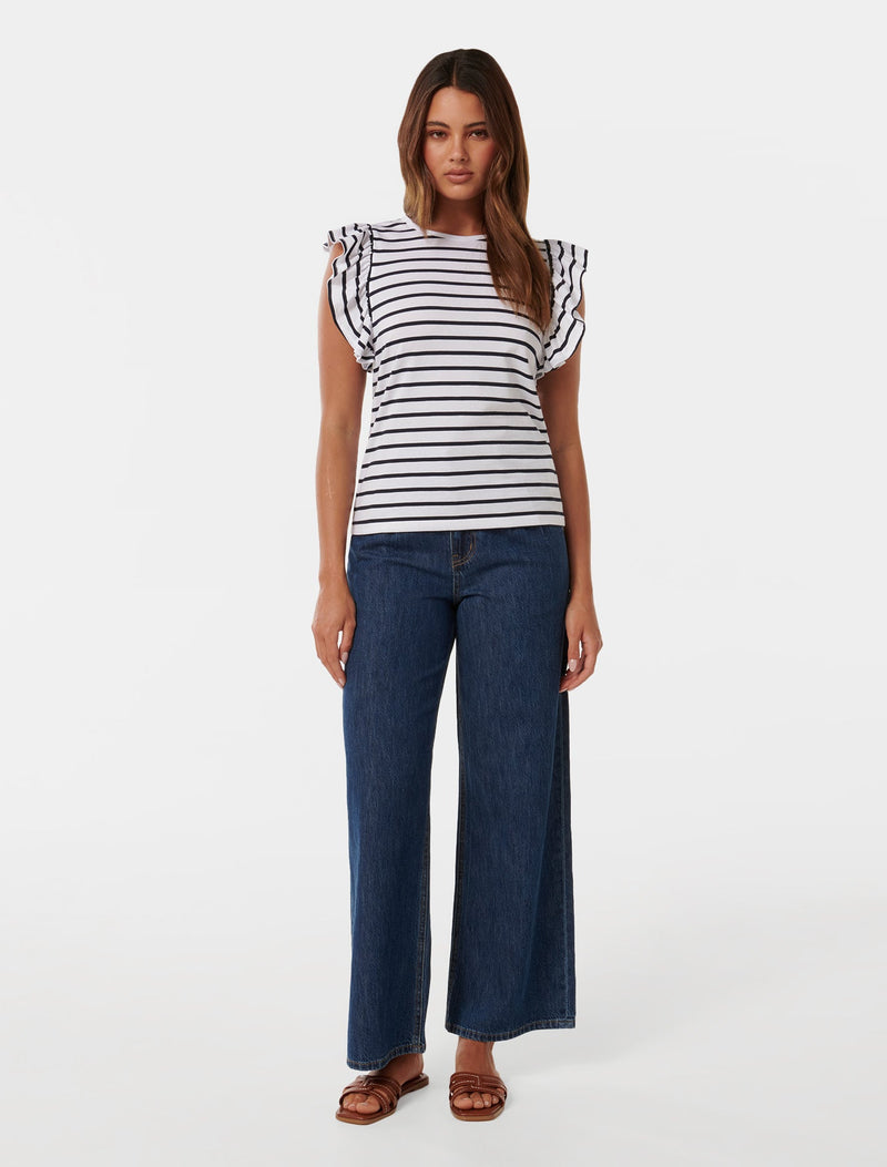 Brenda Ruffle Sleeve T-shirt Forever New