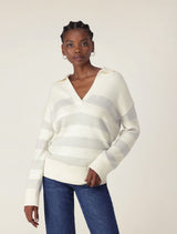 Nicole Striped Polo Collar Jumper Forever New